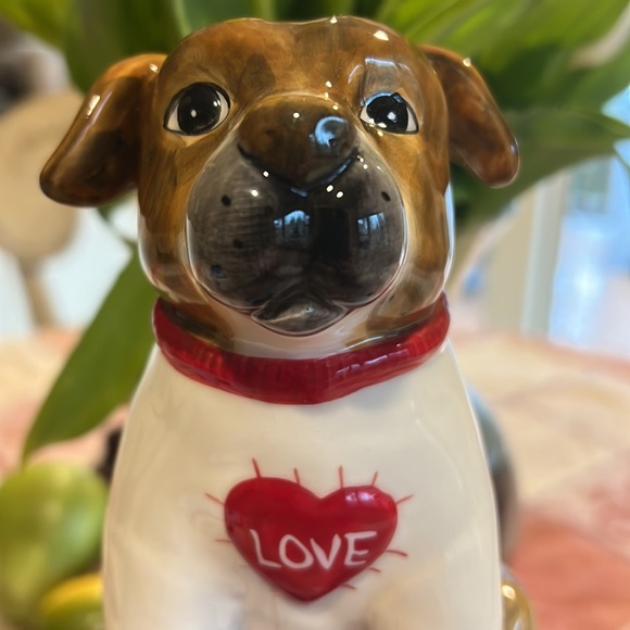 NWT Blue Sky Clayworks Loving 6.5” Dog with white sweater w/ red heart figurine - Picture 3 of 9